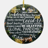 covid19 2021 het jaar van vaccinatie kerst ce keramisch ornament (Achterkant)
