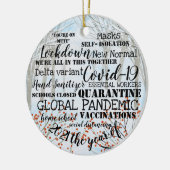covid19 2021 het jaar van vaccinatie snow keramisch ornament (Links)