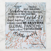 covid19 2021 het jaar van vaccinatie snow wijn etiket (Enkel label)