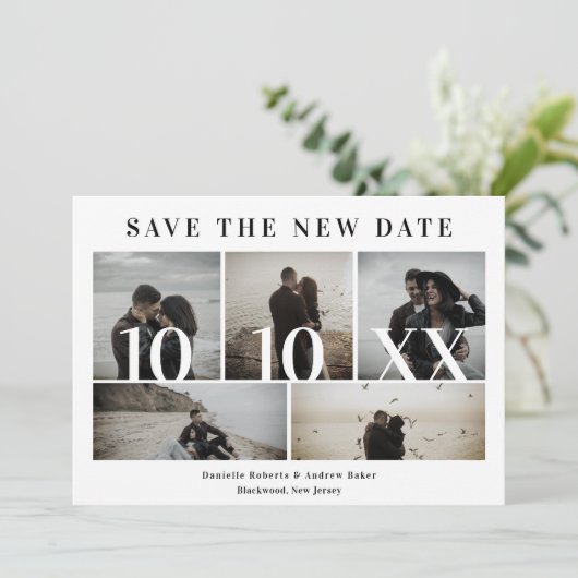 Covid19 Black Trendy New Date 5 Photos Wedding (Staand voorkant)