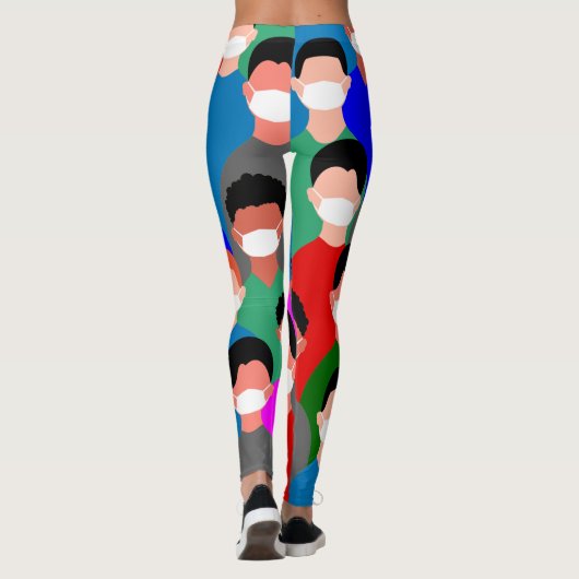 covid19 coronavirus mannen leggings (Achterkant)