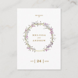 Covid19 Details Custom Lilac Elegant Garland Informatiekaartje
