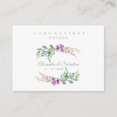Covid19 Details Sophisticated Lilac Chic Wreath Informatiekaartje (Voorkant)