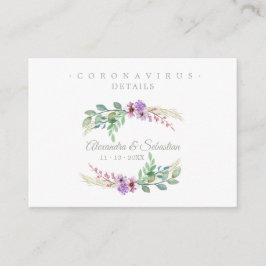 Covid19 Details Sophisticated Lilac Chic Wreath Informatiekaartje