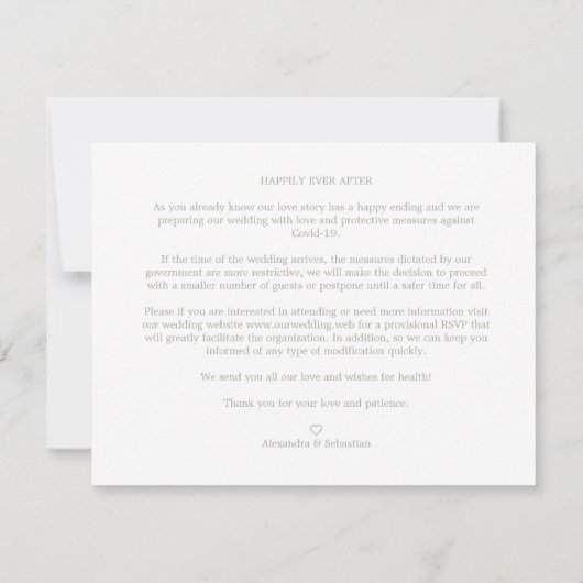 Covid19 Details Sophisticated Lilac Chic Wreath Notitiekaartje (Achterkant)