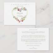 Covid19 Details Sophisticated Red Chic Heart Informatiekaartje (Voorkant / Achterkant)