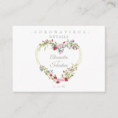 Covid19 Details Sophisticated Red Chic Heart Informatiekaartje (Voorkant)