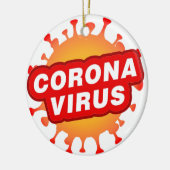Covid19 Keramisch Ornament Circle CoronaVirus Teks (Links)