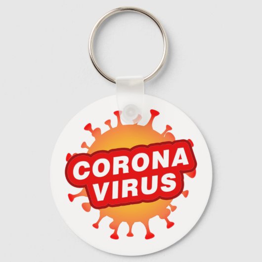 Covid19 Sleutelhanger CoronaVirus Tekst ronde Butt (Voorkant)