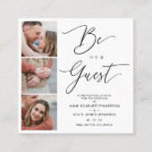 Covid19 Trendy Be our Guest Chic Romantic 3 Photos Vierkante Visitekaartje (Voorkant)