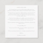 Covid19 Wedding Details Classic Elegant Flourish Informatiekaartje (Achterkant)