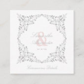 Covid19 Wedding Details Classic Elegant Flourish Informatiekaartje (Voorkant)