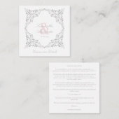 Covid19 Wedding Details Classic Elegant Flourish Informatiekaartje (Voorkant / Achterkant)