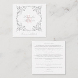 Covid19 Wedding Details Classic Elegant Flourish Informatiekaartje
