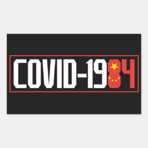 COVID-1984 RECHTHOEKIGE STICKER