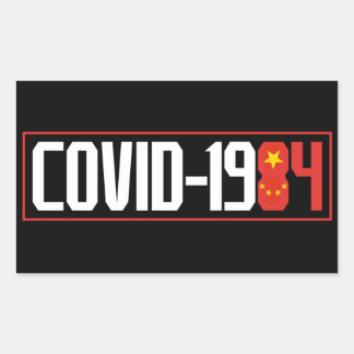 COVID-1984 RECHTHOEKIGE STICKER