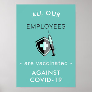 Covid-19 Alle werknemers gevaccineerde veiligheid  Poster