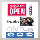 Covid 19 Barbershop Open Sign Poster Matte (Voorkant)