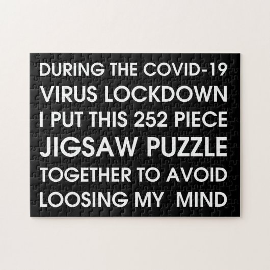 COVID-19 ~ Black and White Typografie Legpuzzel (Horizontaal)