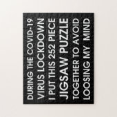 COVID-19 ~ Black and White Typografie Legpuzzel (Verticaal)