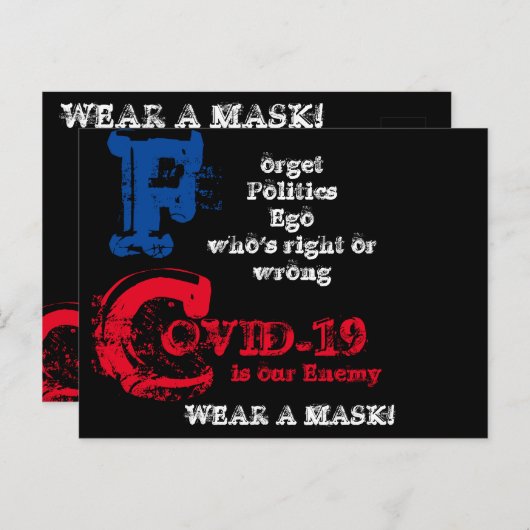 COVID-19 BRIEFKAART (Voorkant / Achterkant)