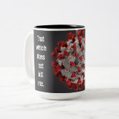Covid-19 Coffee-mok. 15 oz. Twee Tone. Tweekleurige Koffiemok (Voorkant links)
