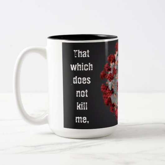 Covid-19 Coffee-mok. 15 oz. Twee Tone. Tweekleurige Koffiemok (Links)