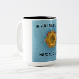 Covid-19 Coffee-Mok. 15 oz. Zwart-wit. Tweekleurige Koffiemok