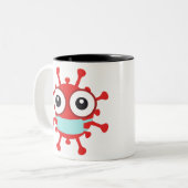 Covid 19 Coronavirus Tweekleurige Koffiemok (Voorkant links)