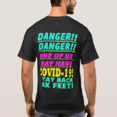 COVID-19 DANGER DANGER TEE SHIRT ONE AQUA (Achterkant)