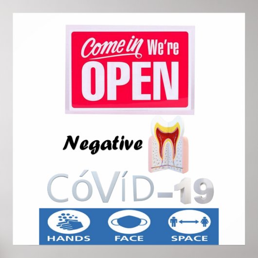 Covid 19 Dentist Open Sign Poster Matte (Voorkant)