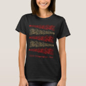 COVID-19-ervaring, angst, virus, goud en rood T-shirt (Voorkant)