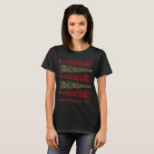 COVID-19-ervaring, angst, virus, goud en rood T-shirt (Voorkant volledig)