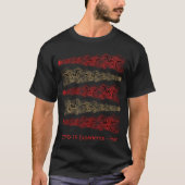 COVID-19-ervaring, angst, virus, rood en goud T-shirt (Voorkant)
