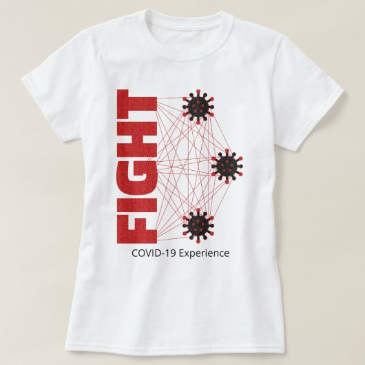COVID-19-ervaring, gevecht, rood en zwart, virus T-shirt (Design voorkant)