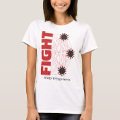 COVID-19-ervaring, gevecht, rood en zwart, virus T-shirt (Voorkant)