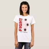 COVID-19-ervaring, gevecht, rood en zwart, virus T-shirt (Voorkant volledig)