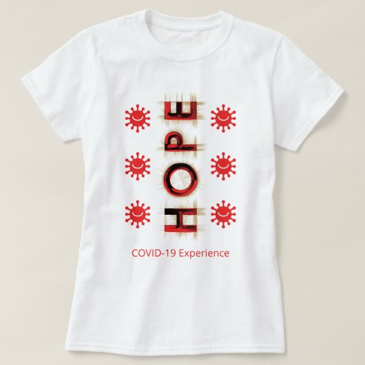 COVID-19-ervaring - Hoop, rood, glimlachende virus T-shirt (Design voorkant)