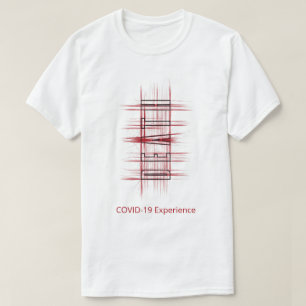 COVID-19-ervaring, virus, dood, rood en zwart T-shirt