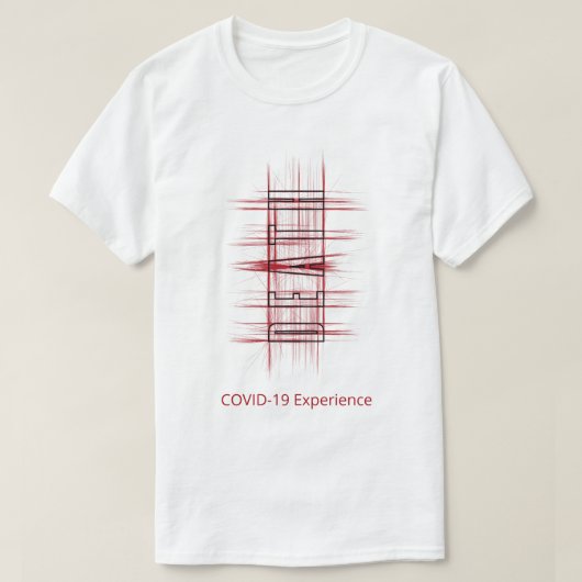 COVID-19-ervaring, virus, dood, rood en zwart T-shirt (Design voorkant)
