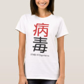 COVID-19-ervaring, zwart-rood-Chinees virus T-shirt (Voorkant)