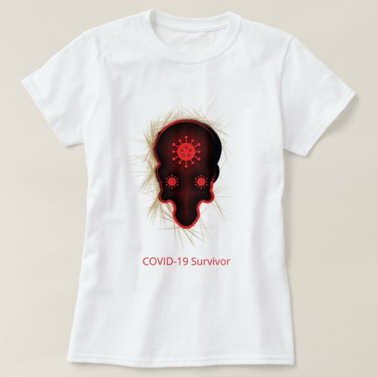 COVID-19 Experience, Black & Red Skull, Survivor T-shirt (Design voorkant)