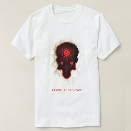 COVID-19 Experience, Survivor, Black & Red Skull T-shirt (Design voorkant)