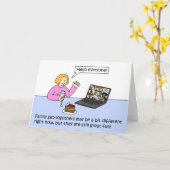 Covid 19 Family Online Gathering Cartoon Kaart (Gele Bloem)