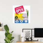 Covid 19 Florist Floral Open Sign Poster Matte (Thuiskantoor)