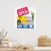 Covid 19 Florist Floral Open Sign Poster Matte (Keuken)