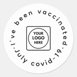 Covid-19 gevaccineerd | Personeel Aangepast Logo R Ronde Sticker