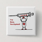 Covid-19 gevaccineerde vierkante Button (Voorkant)