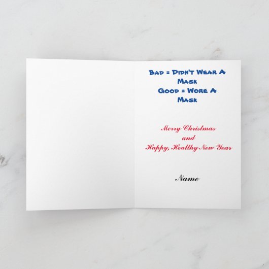 COVID-19  Goede of slechte kerstkaart Kaart (Binnen)