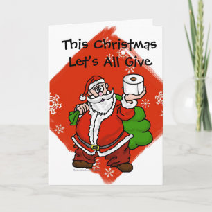 COVID-19 Grappige WC-Papier Cadeau Kerstkaart Kaart